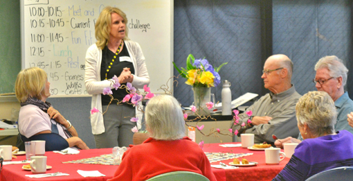 Adults having a round of discussion