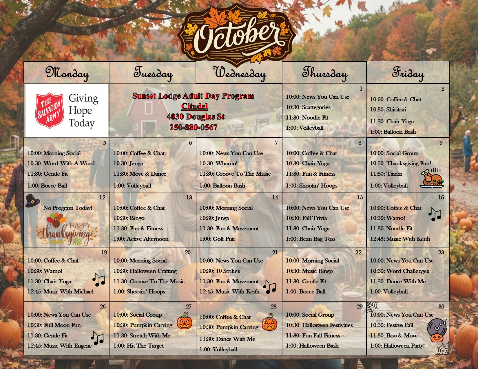 Citadel Adult Day Program October 2026