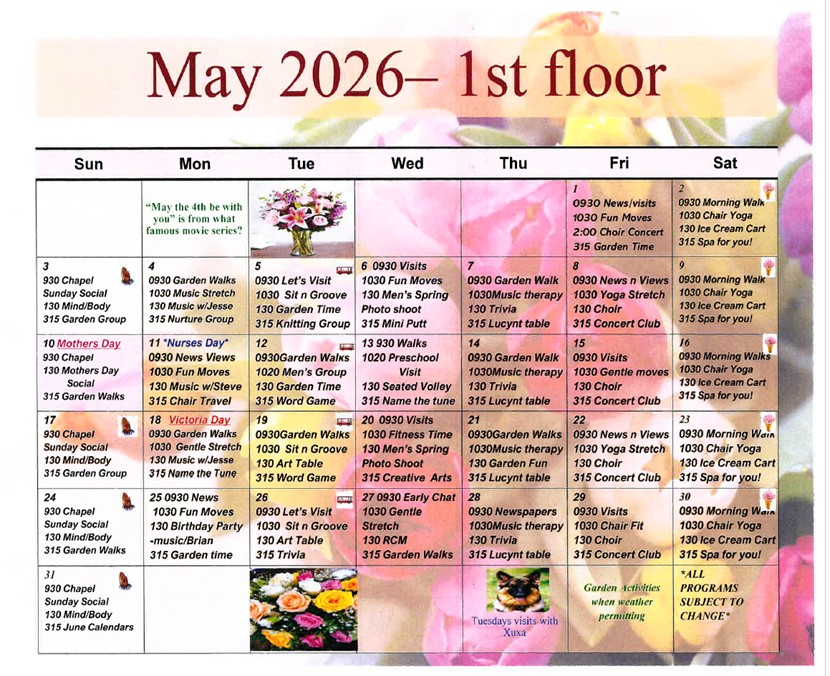 Sunset Lodge Activities 1st floor