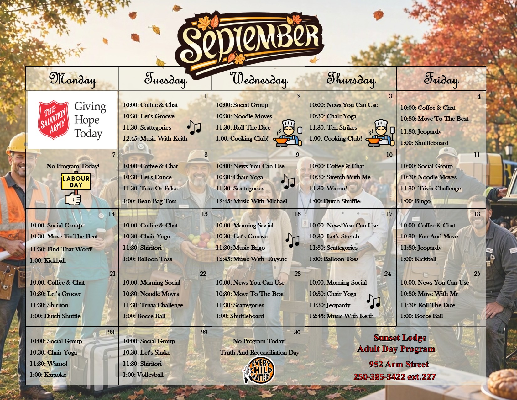 Sunset Lodge Adult Day Program September 2026