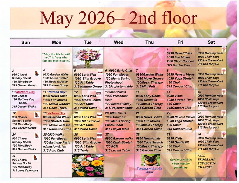 Sunset Lodge Activities 2nd Floor