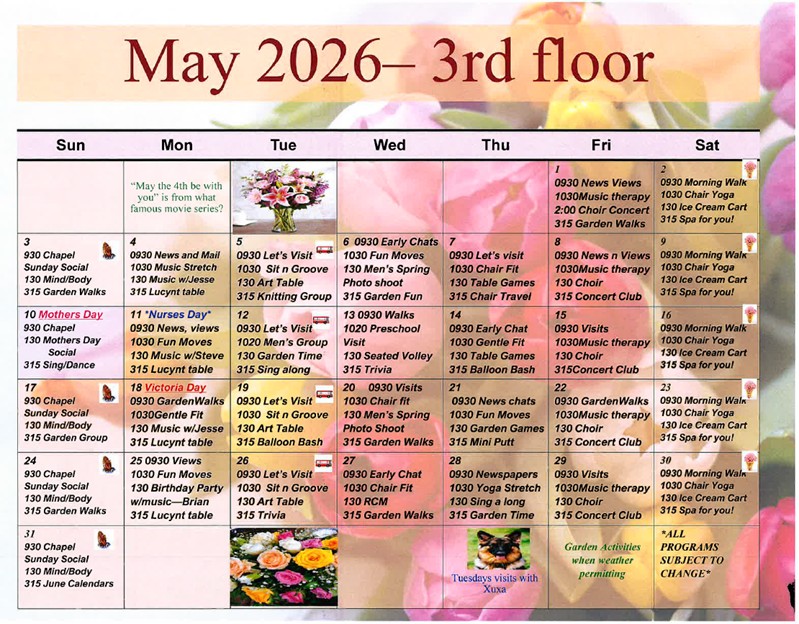 Sunset Lodge,  Activities 3rd Floor